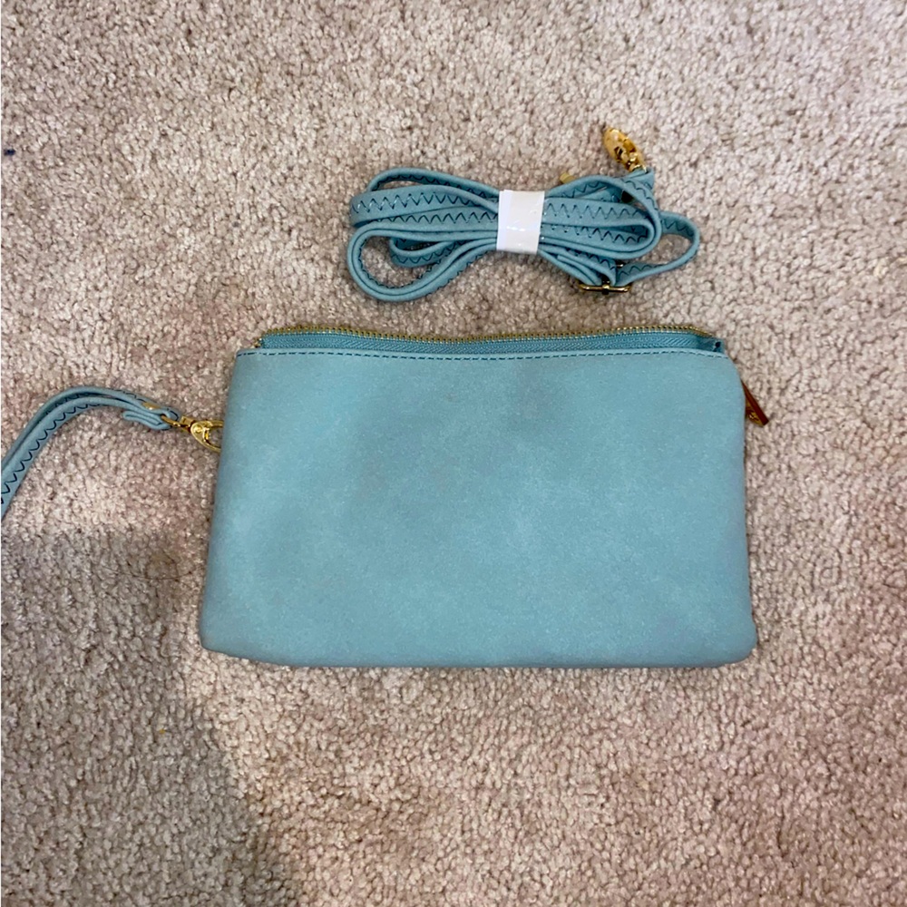 Caroline Hill small mint green purse.